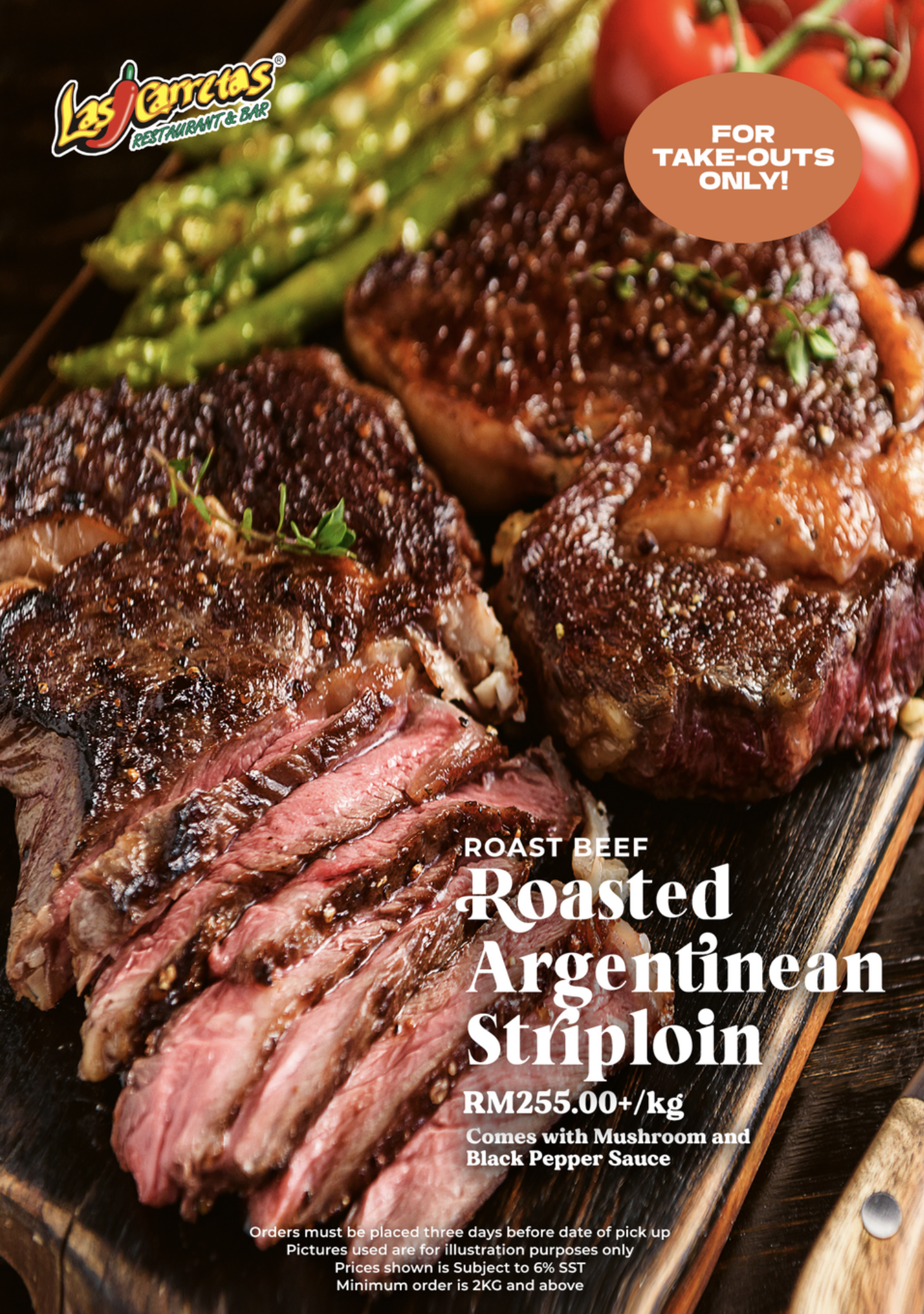 Roasted Argentinean Striploins Available for Takeouts!