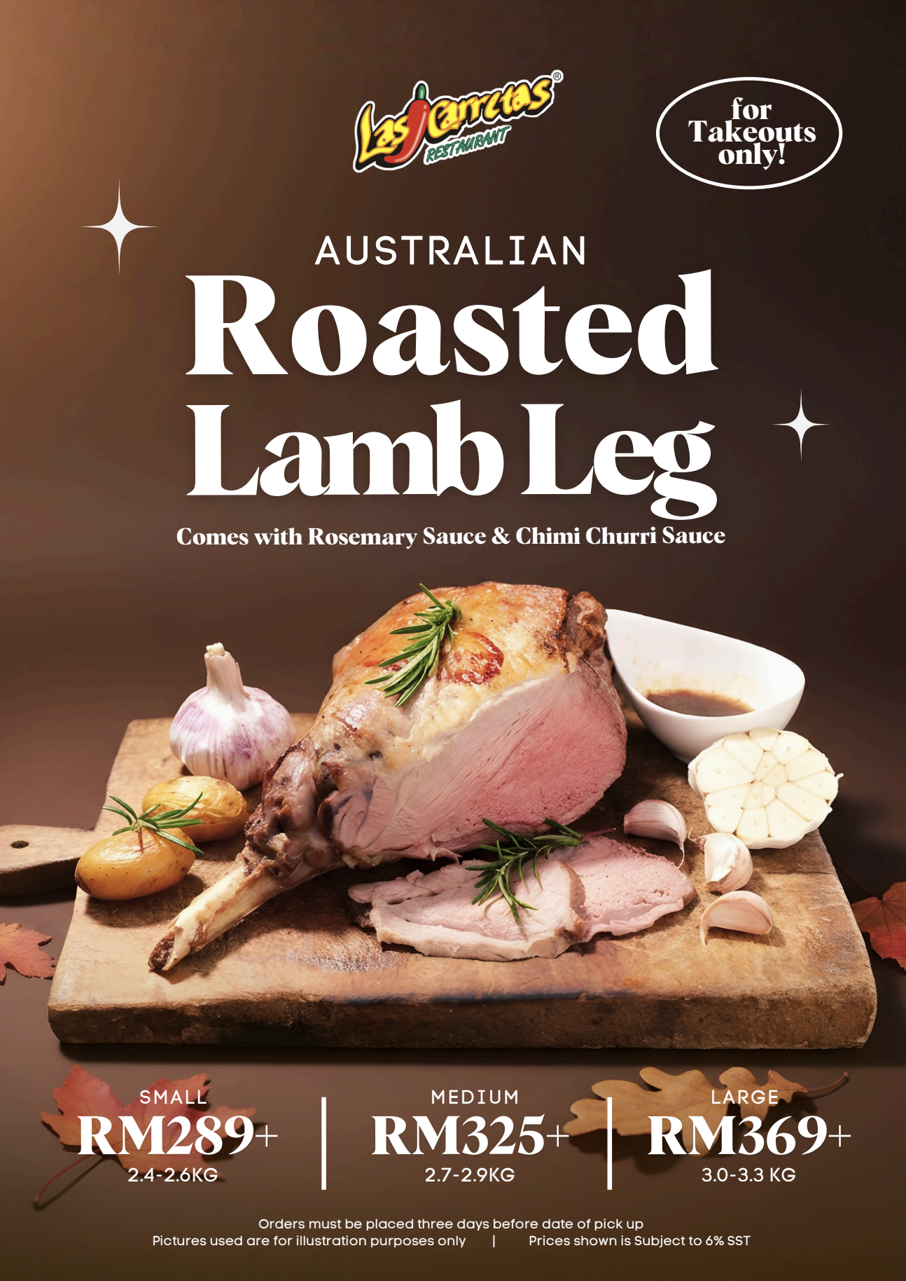 Roasted Lamb Leg Available for Takeouts!